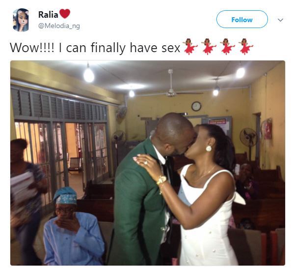 'Wow, I can finally have s3x' - Nigerian Lady says after tying the knot with her partner