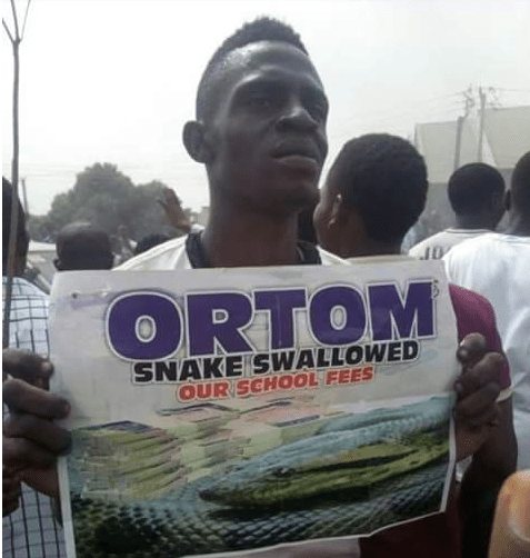 Benue State University shut down indefinitely after students' protested, claiming that 'snakes swallowed' their school fees