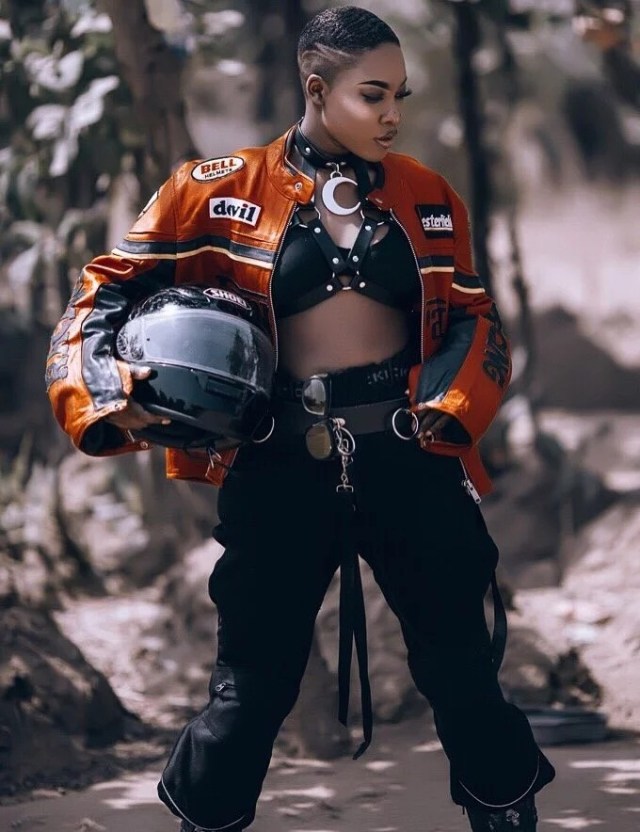 Charly Boy and daughter looking fierce in motorcycle-themed photoshoot