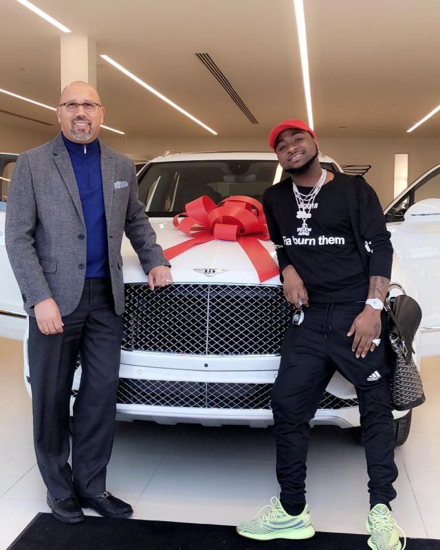 Davido shows off newly acquired 2017 Bentley worth N94 million and a luxury icebox watch