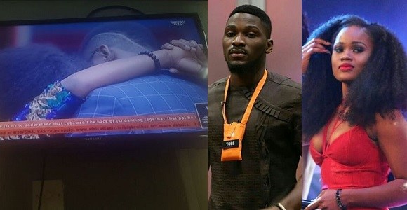 #BBNaija: Emotional Cee-C breaks down in tears, kisses Tobi (Video)