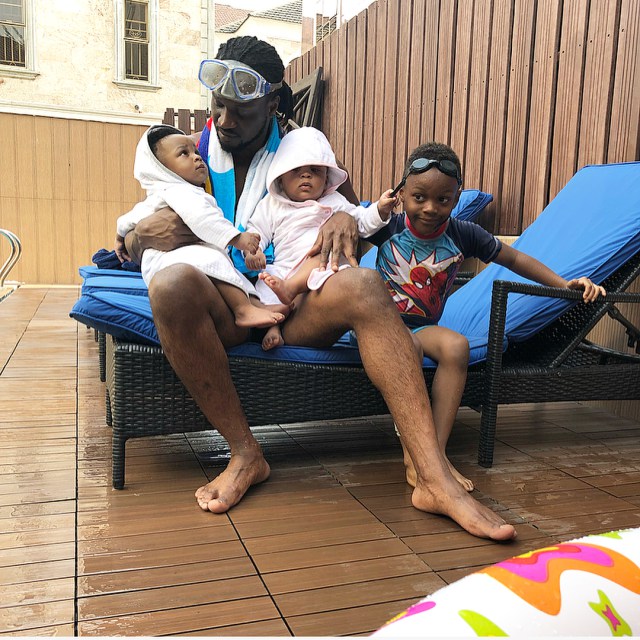 New Adorable Photos Of Paul Okoye's Twins As They Go Swimming.