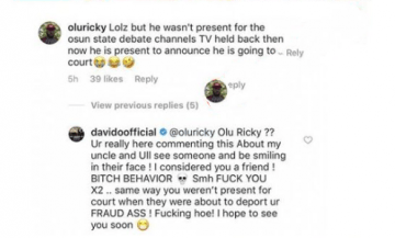 Davido blasts his friend for mocking his Uncle