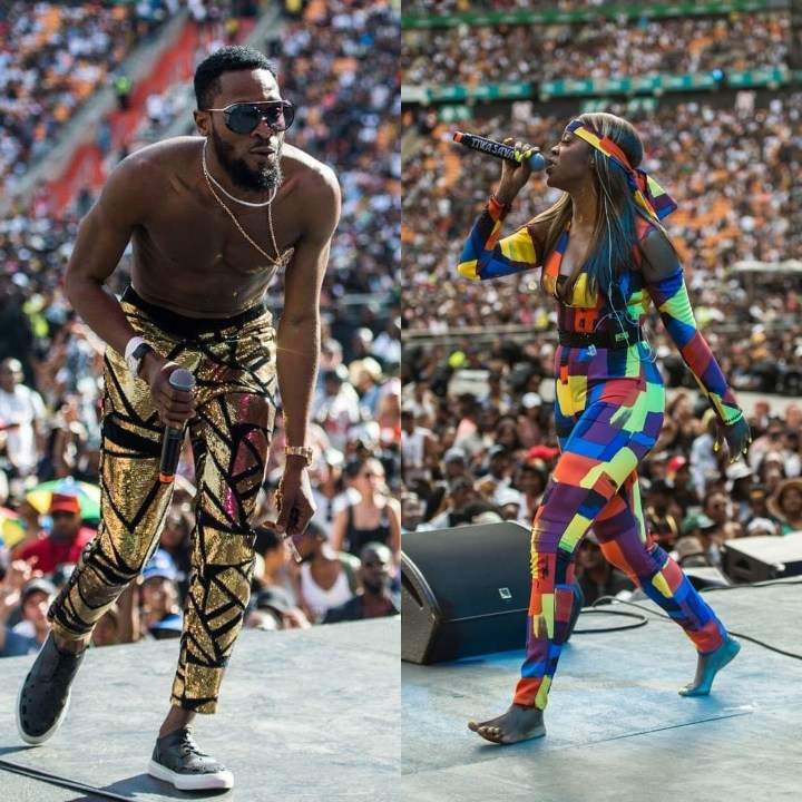 Nigerian Stars D'banj, Tiwa Savage Wizkid thrill fans at Global Citizen Festival (Videos)