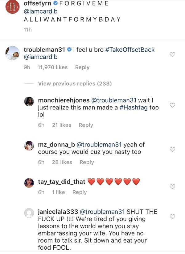 Fans slam T.I for asking Cardi B to forgive Offset following apology