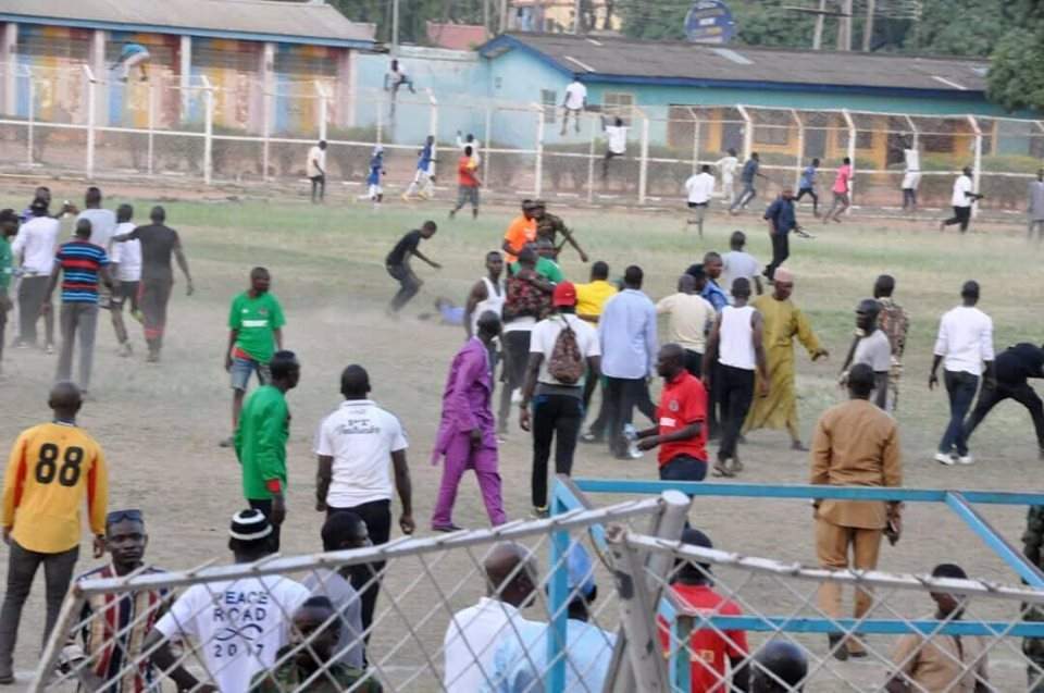 Violence erupts as army team loses football match in Kaduna (Photos)