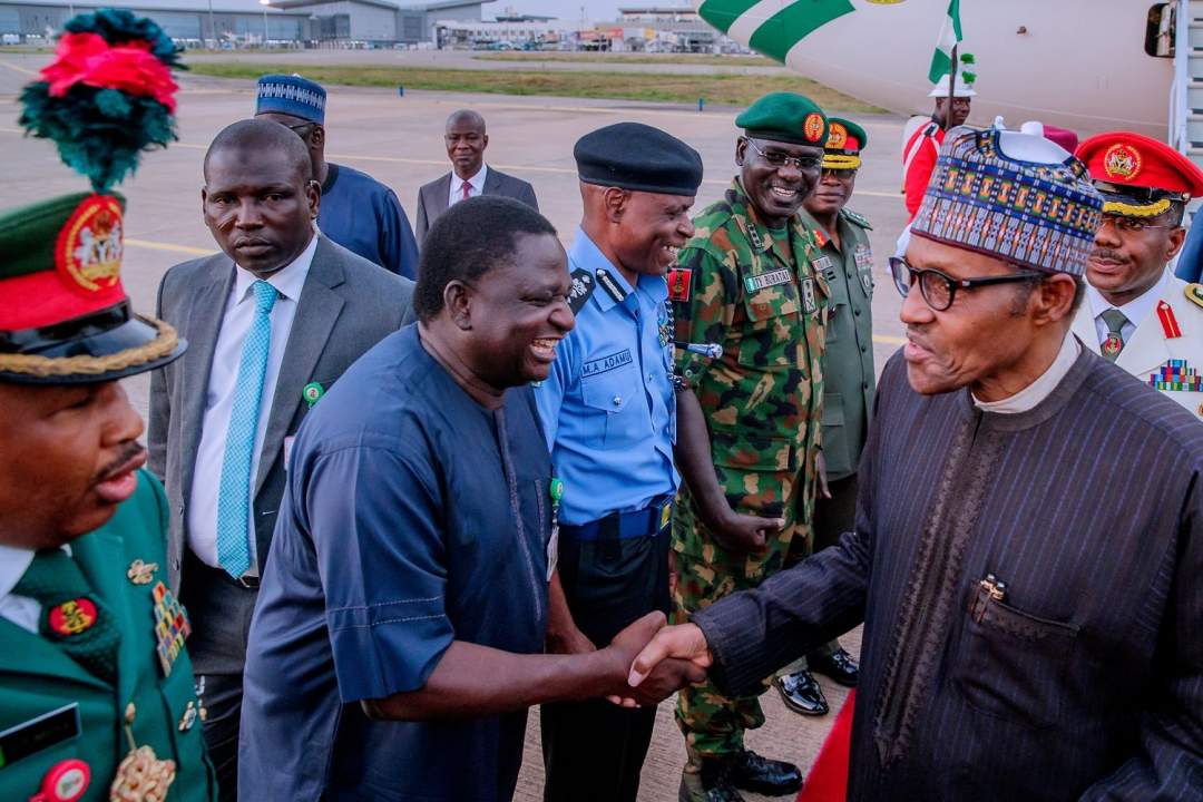 Buhari returns to Abuja after a private visit to London
