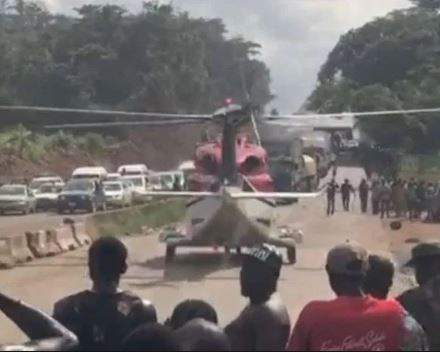 Nigerian Civil Aviation Authority begins investigation into helicopter landing on Benin-Ore Highway