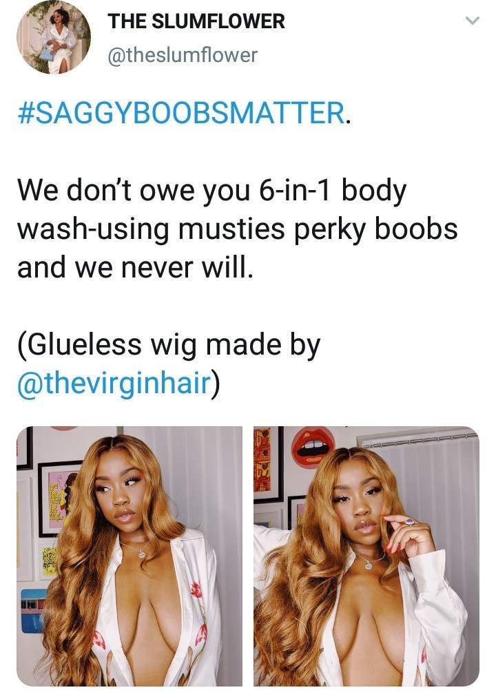 'We don't owe you perky boobs' - Chidera Eggerue says as she shares cleavage-baring photos