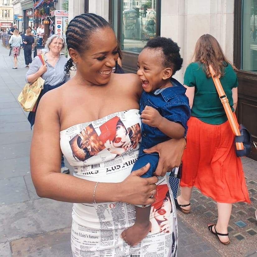 Linda Ikeji gush over her son, Jayce as she spends time with family in London (Photos)