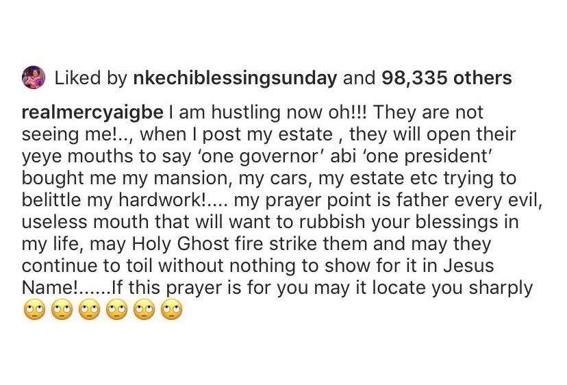 Actress, Mercy Aigbe lays curse on those linking her properties to men