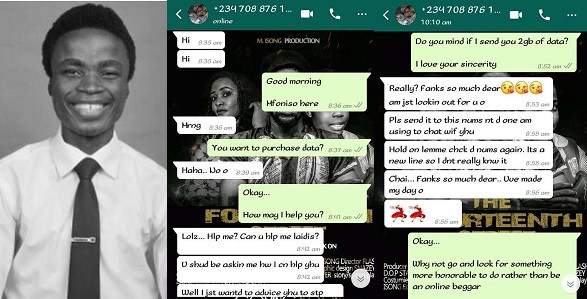 Young Nigerian guy shares chat with slay queen who shamed his hustle and at the same tried to benefit from it (Screenshots)