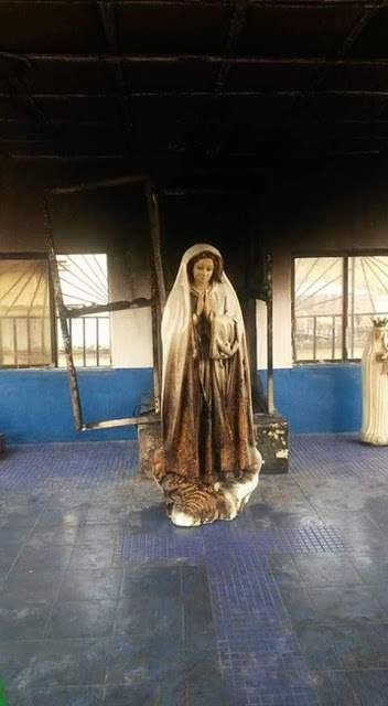 Woman sets statue of Virgin Mary ablaze at a Catholic Church in Enugu state