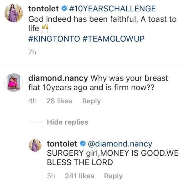 Tonto Dikeh Admits She Did Breast Surgery