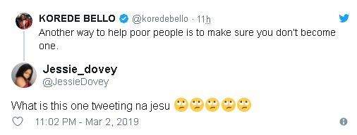 Korede Bello suggests ways to help the poor, Nigerians react by criticising his lack of hit songs.
