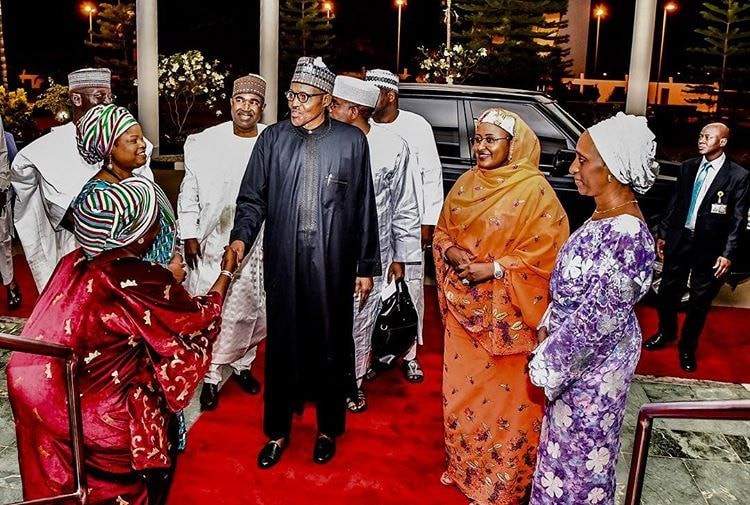 President Buhari, his wife, Aisha and children at the 2019 presidential election victory dinner (Photos)