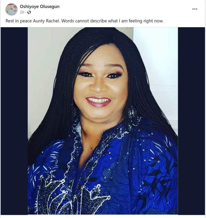 BREAKING: Veteran Nollywood Actress, Rachel Oniga dead at 64