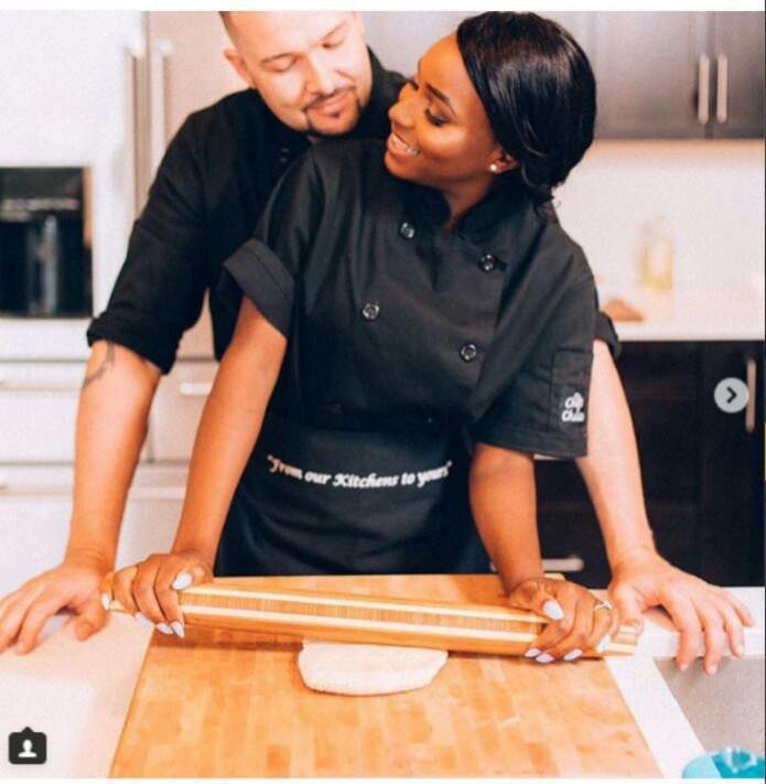 See These Lovely Pre-wedding Photos of A Nigerian Chef And Her White Husband