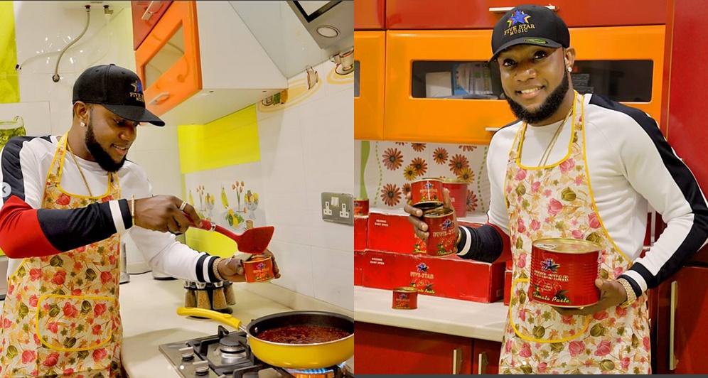 Kcee Shares Photo Of Himself Cooking With Five Star Tomato Paste
