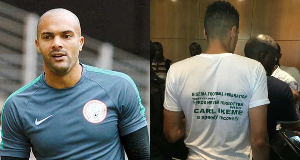 With T-Shirts Branded With His Picture, Super Eagles Players Offer Support To Carl Ikeme As He Battles Leukemia