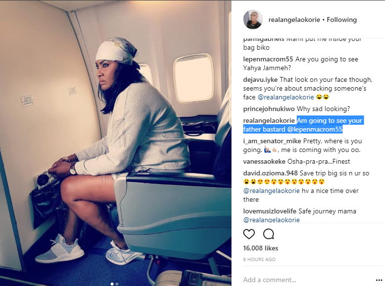Actress Angela Okorie jets out to meet the father of a bastard