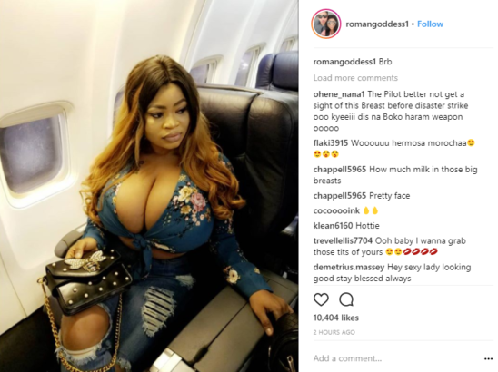 Socialite Roman Goddess shows off N1million she made in a single trip to Abuja