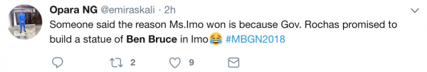 MGBN 2018: Nigerians slam Ben Bruce, SilverbirdTV over poor quality #MBGN2018