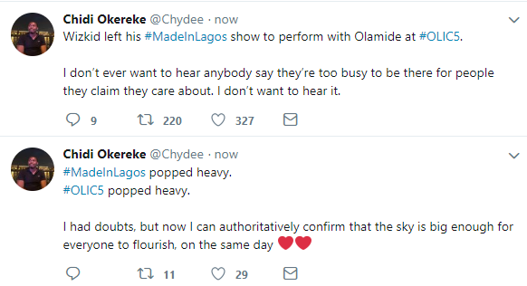 Wizkid went for Olamide's concert, OLIC5 after shutting down Made In Lagos concert