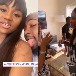 Davido licks Chioma's face as they reunite after 2 months apart