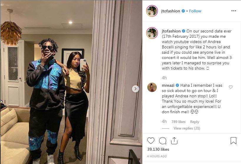 Mr Eazi openly admits his girlfriend, Temi Otedola has finished him