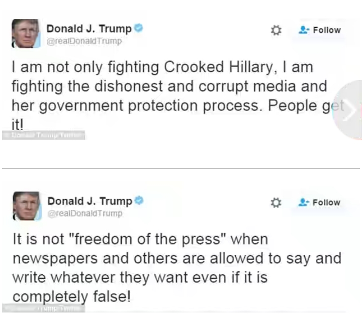 Trump Calls US Media Disgusting & Corrupt, Says They Protect Hillary