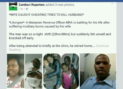 Malawian Cheating Wife Burns Hubby With Petrol After He Caught Her Cheating (Pics)