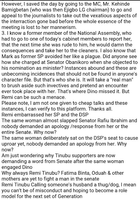 Dino Melaye Is Still Very Much On Remi Tinubu's Case...