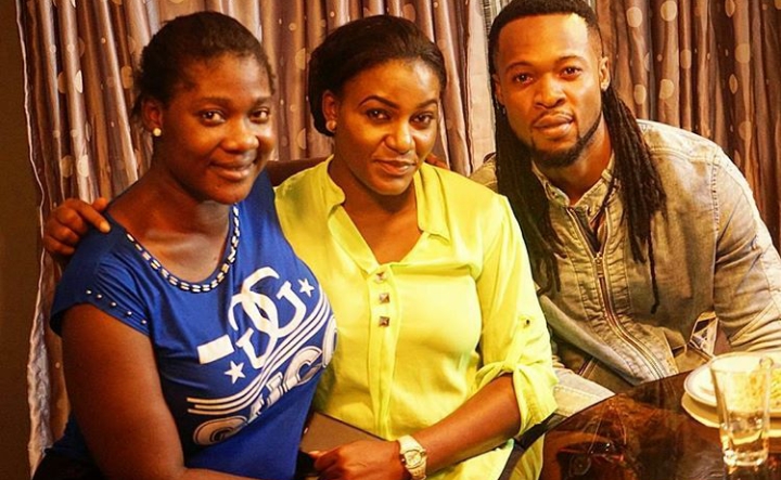 Photos: Flavour Pictured On Set With Nollywood Acts