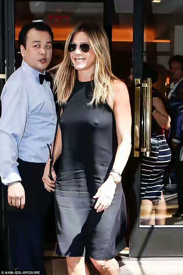 Jennifer Aniston Goes Bra-less As She Steps Out In New York City