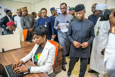 Photos: Osinbajo Visits N-Power Response Center, Abuja