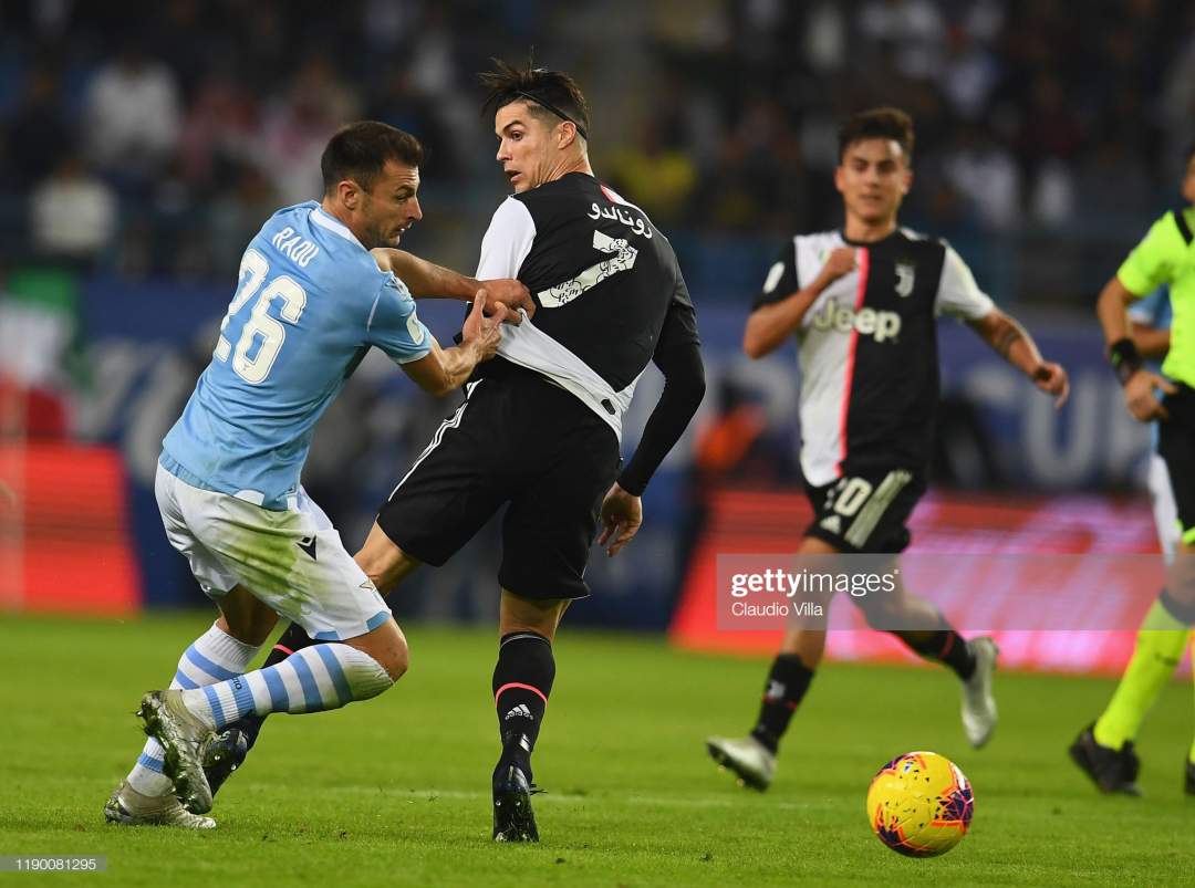 Ronaldo rudely responds to fans chanting Lionel Messi's name during Juve's super cup loss to Lazio