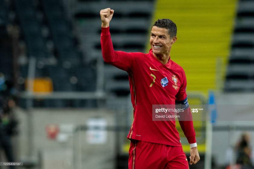 Cristiano Ronaldo reacts to breaking 100-goal mark for Portugal