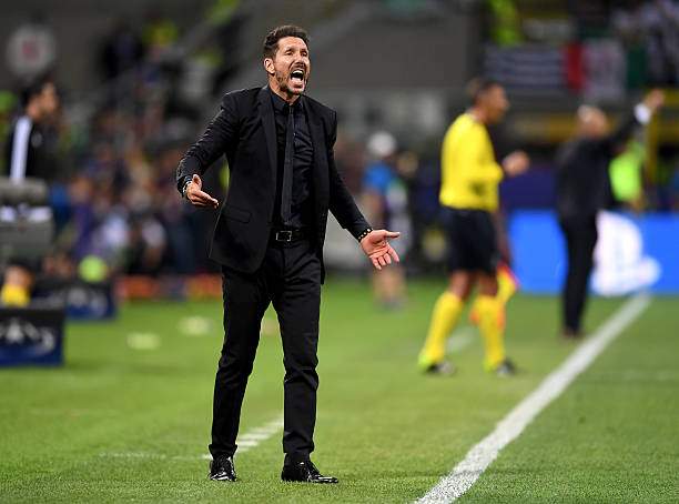 Atlético Madrid boss Diego Simeone reacts to Cristiano Ronaldo's Champions League red card