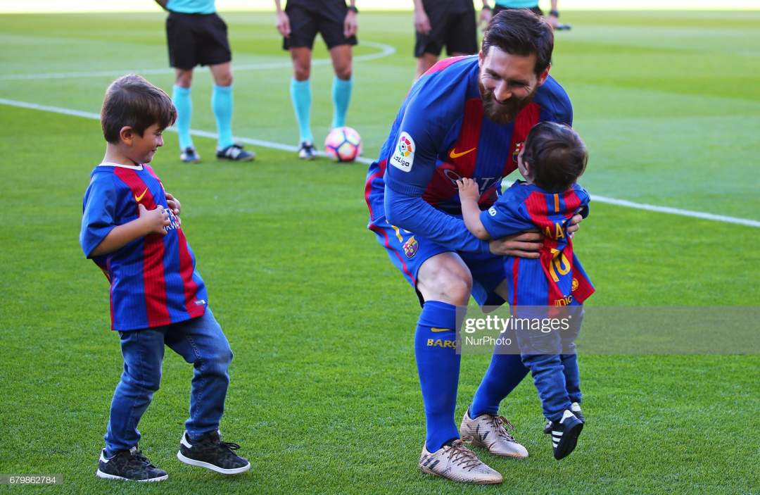 Messi's son ready to rival Ronaldo Jr, after scoring sensational goal for Barcelona (video)