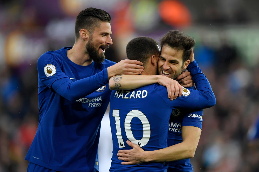 Cesc Fabregas sends message to Chelsea teammate Eden ...