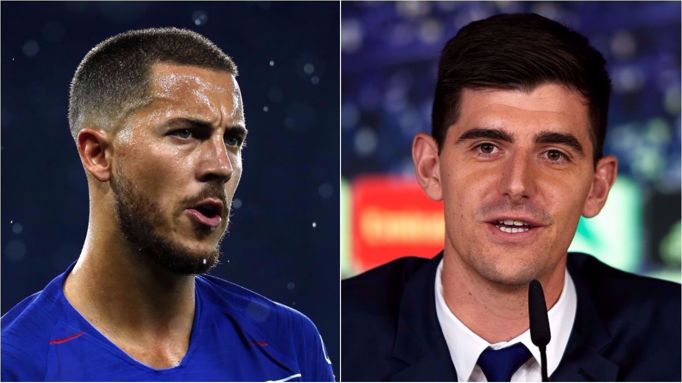 Thibaut Courtois sends message to Chelsea star Eden Hazard over Real Madrid transfer move