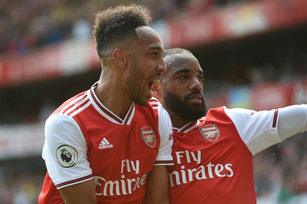 Pierre-Emerick Aubameyang claims Arsenal's 'crazy' front three can match Liverpool trio