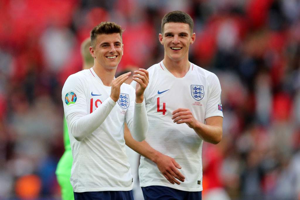 Mount made his England debut alongside close friend Rice (Picture: Getty)