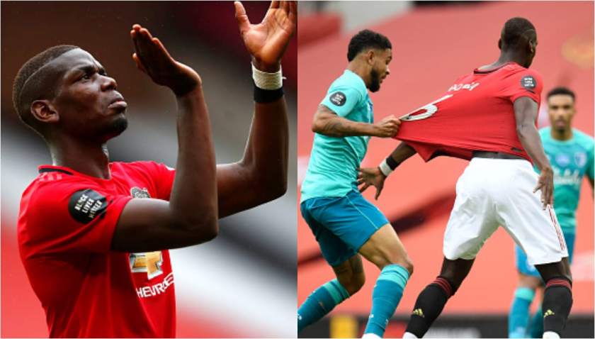 Man United star Pogba 'attacks' Bournemouth striker who pulled his shirt during EPL clash