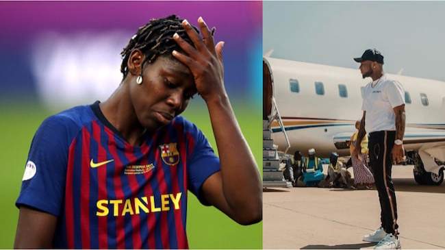 Nigerian star who plays for Barcelona begs for help from Davido, others, to return home amid COVID-19 crisis