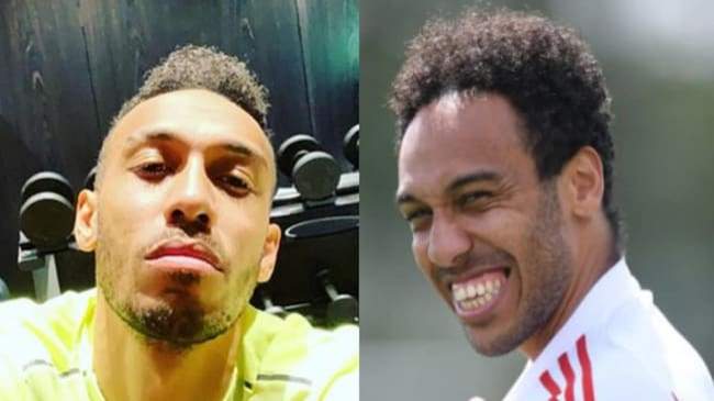 Arsenal star Aubameyang leaves everyone stunned as his front hair goes missing in new look (photo)
