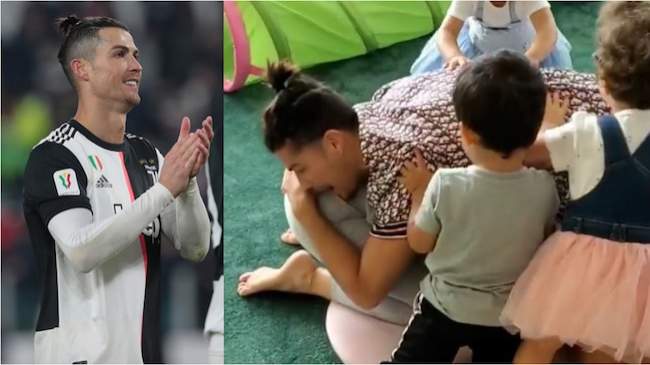 See how Ronaldo's children saved their mother from the Juventus striker (video)