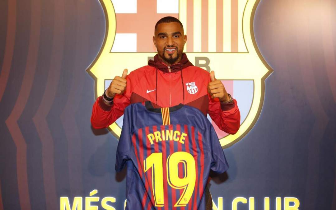 See 7 beautiful photos as Kevin-Prince Boateng completes shock loan move to Barcelona