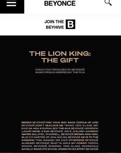 Beyoncé Set To Release 'The Lion King: The Gift' Album Featuring Wizkid, Yemi Alade, Burna Boy, Tiwa Savage, Tekno & Mr Eazi